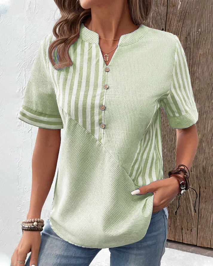 Levoire | Chic Blouse En Coton Design Vert