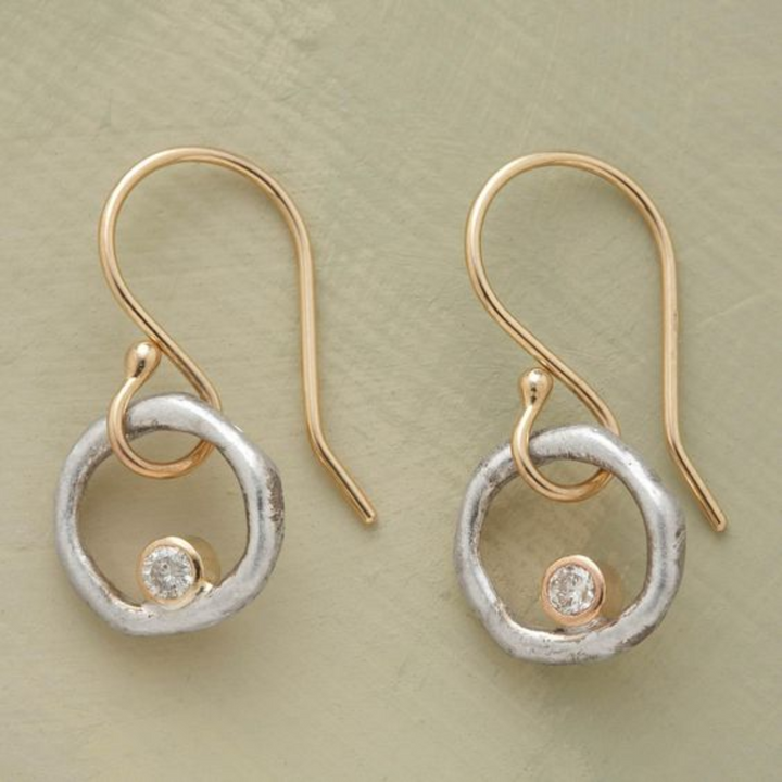 Levoire | Viiniponnistus Fleur D'Or Et D'Argent Zirkonia Boucles D'Oreilles Or