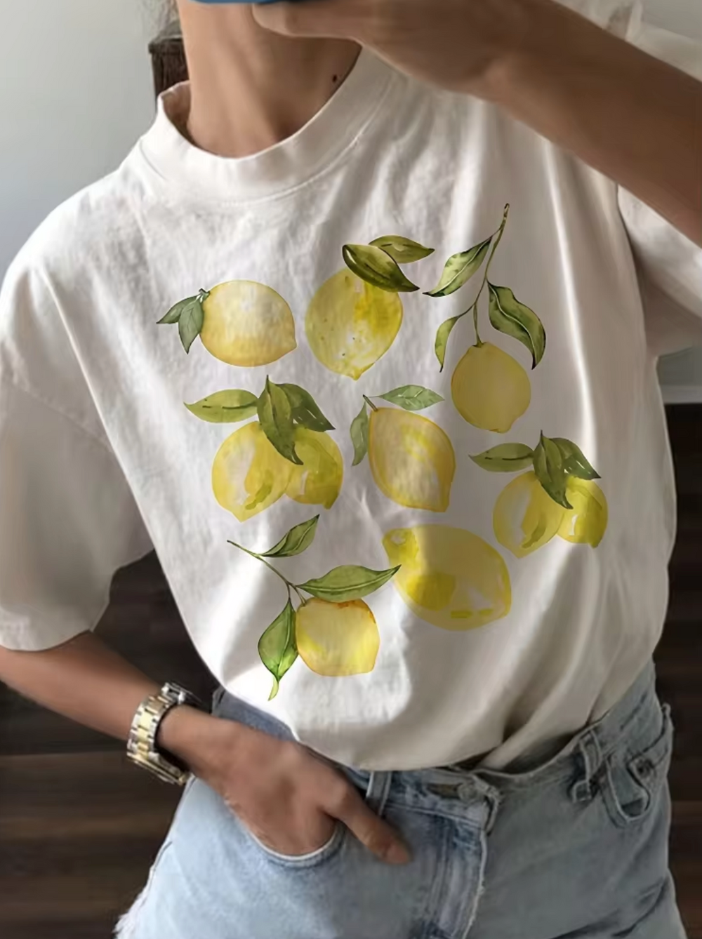 Levoire | T-Shirt Motif De Fruit Citron Blanc