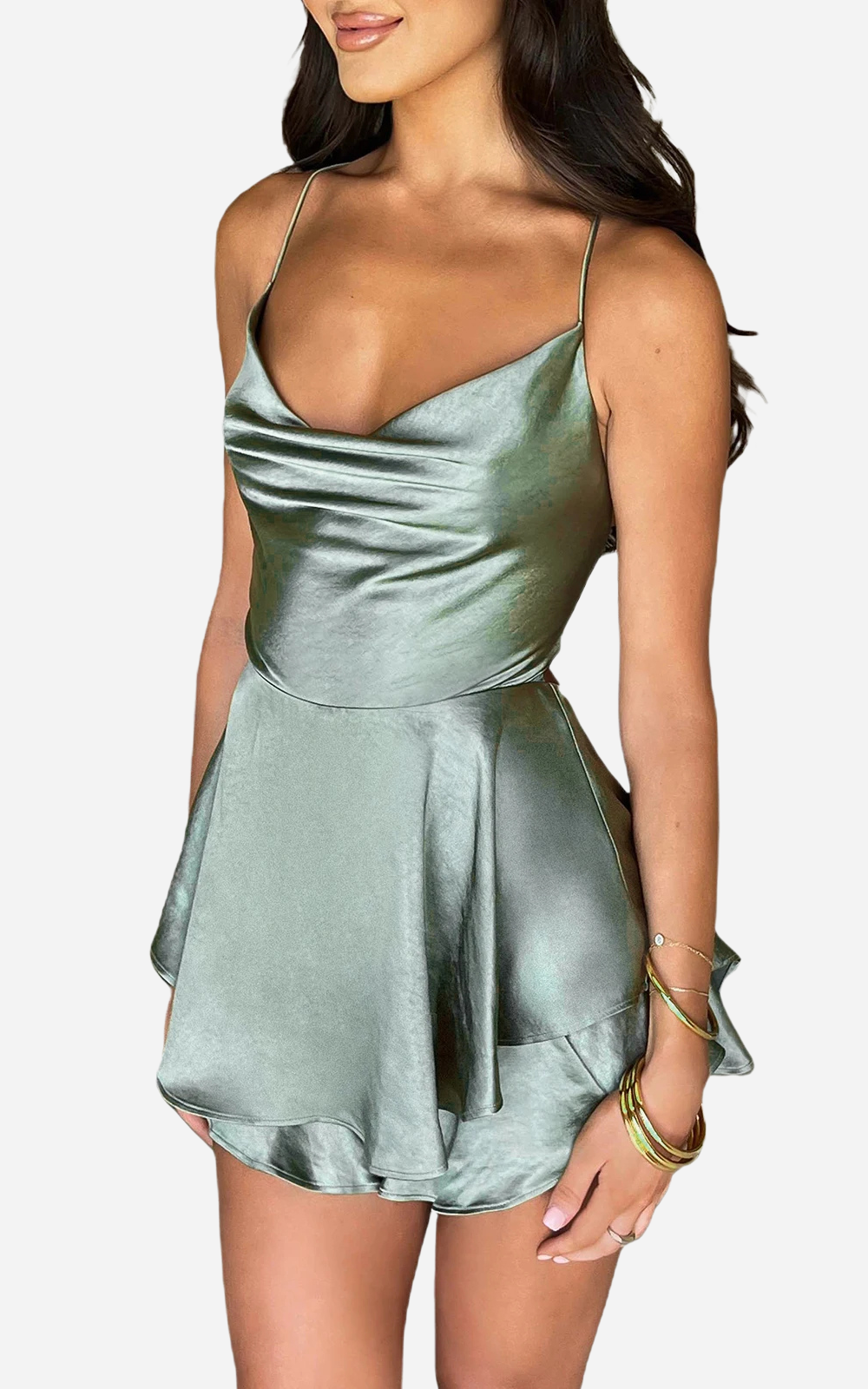Levoire | Satin Pour Femmes Intemporelle Et Élégance Fluide Vert