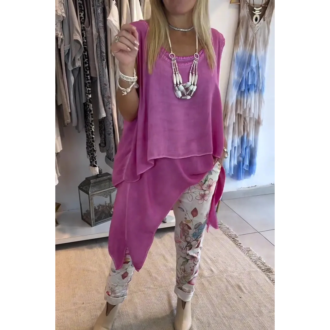 Levoire | Lssiges Sans Manche Top Et Pantalon Troit Pour Femmes Vert