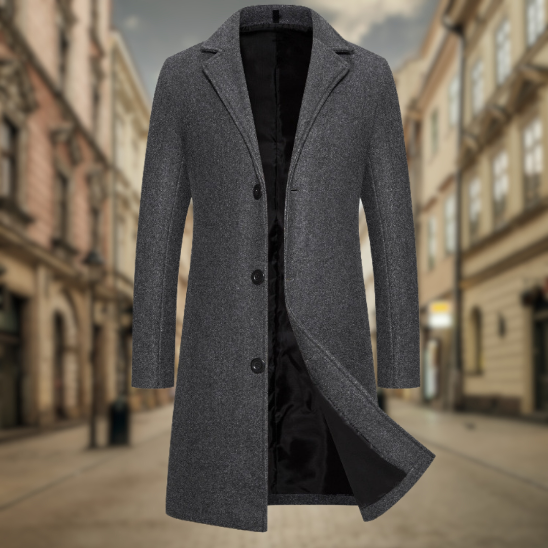 Levoire | Manteau D'Automne Long Pour Hommes Gris foncé