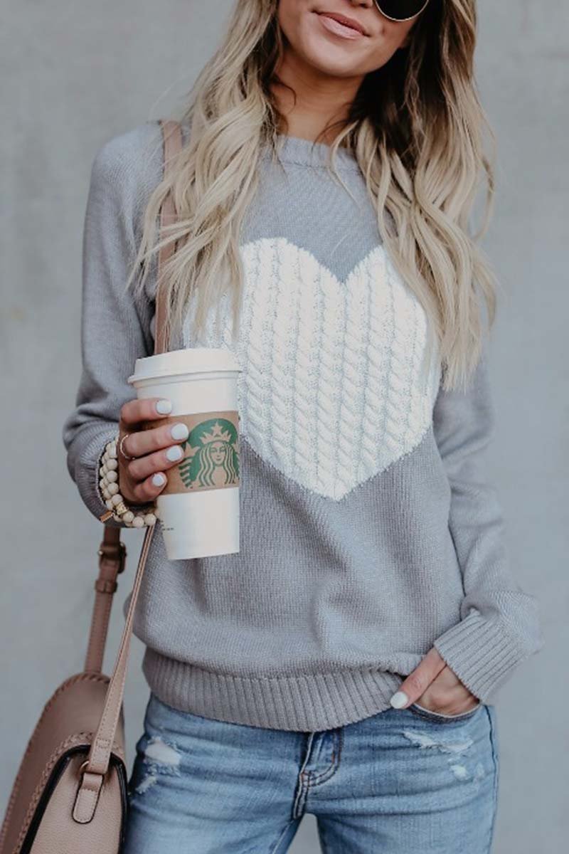 Levoire | Robe en tricot en forme de cœur Gris
