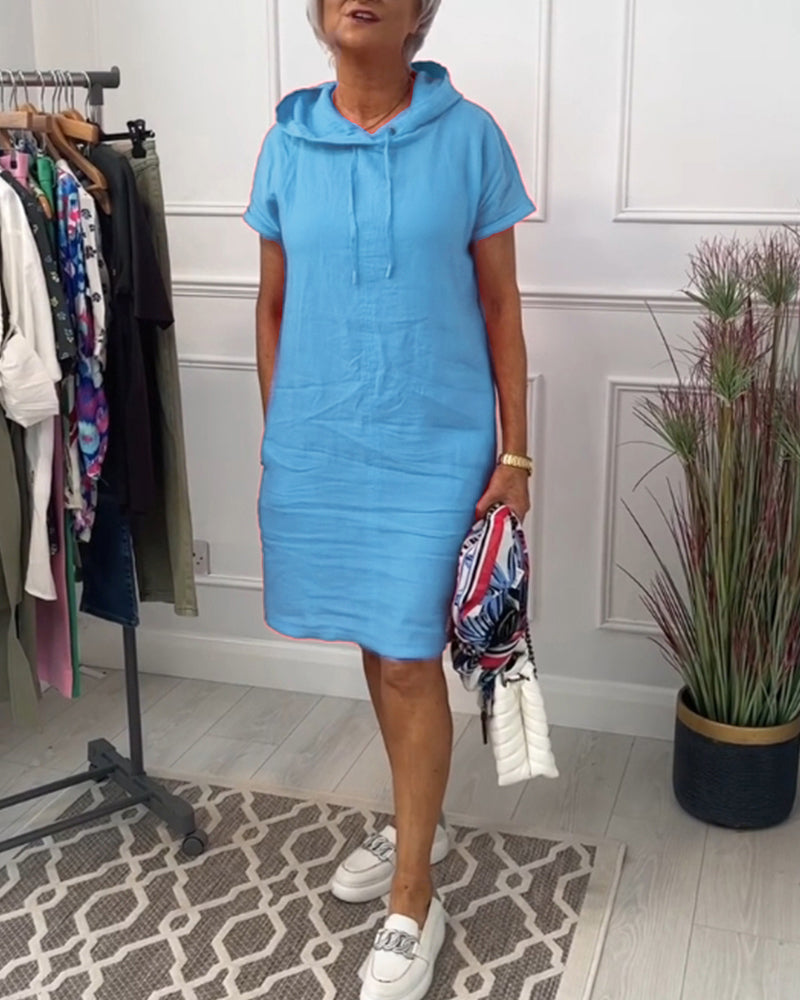 Levoire | Femmes Robe À Capuche Stylée Bleu