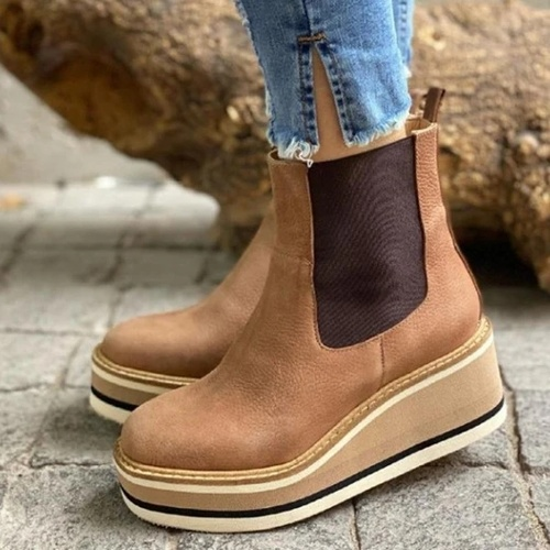 Levoire | Bottes À Talons Compensés Avec Bande Élastique Et Semelle Compensée