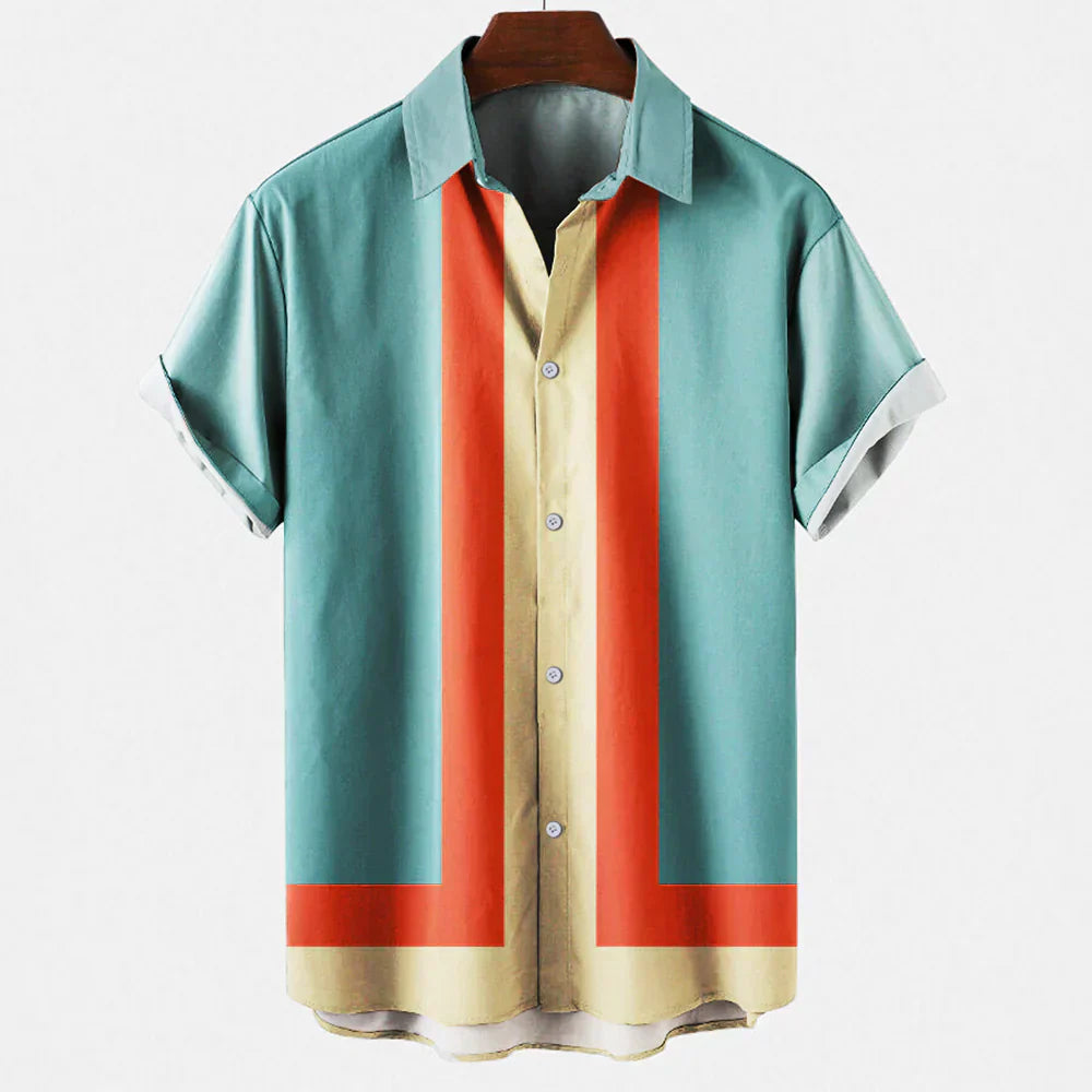 Levoire | Chemise Rétro Élégante Pour Hommes turquoise