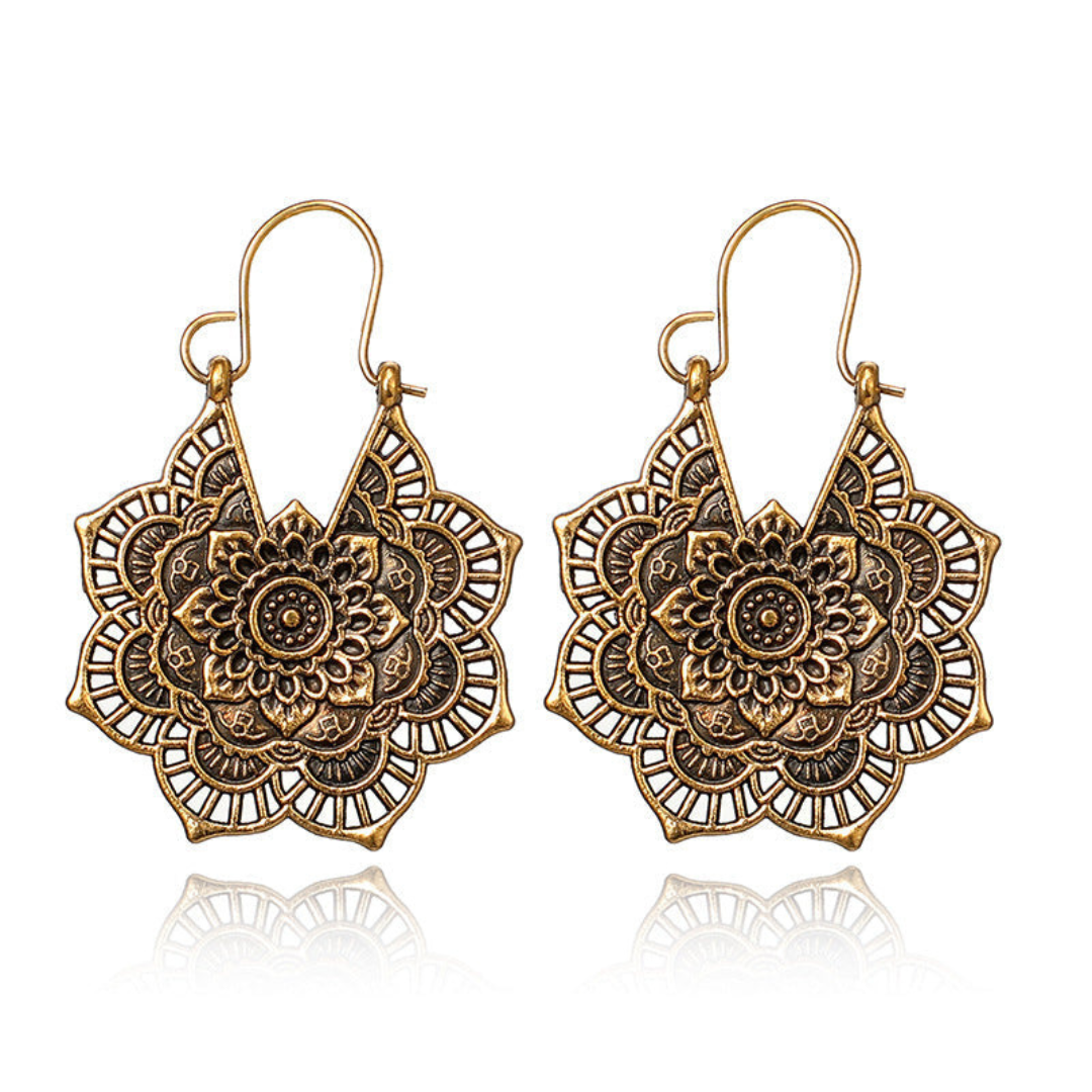 Levoire | Boucles D'Oreilles Mandala Lotus Or Or