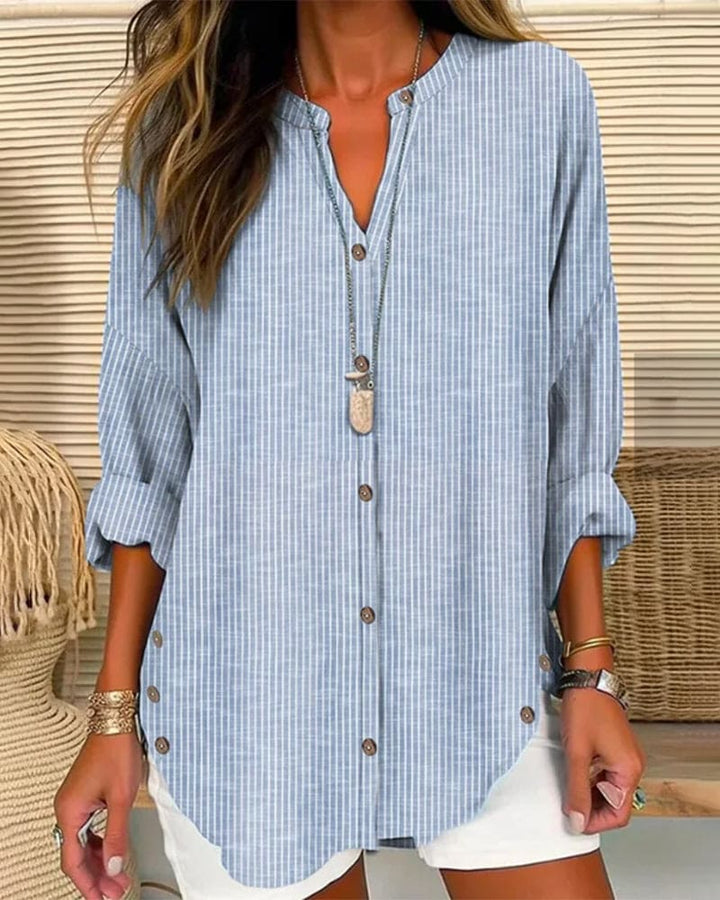 Levoire | Top Avec Décolleté Et Ligne De Cou Avec Rayures Bleu