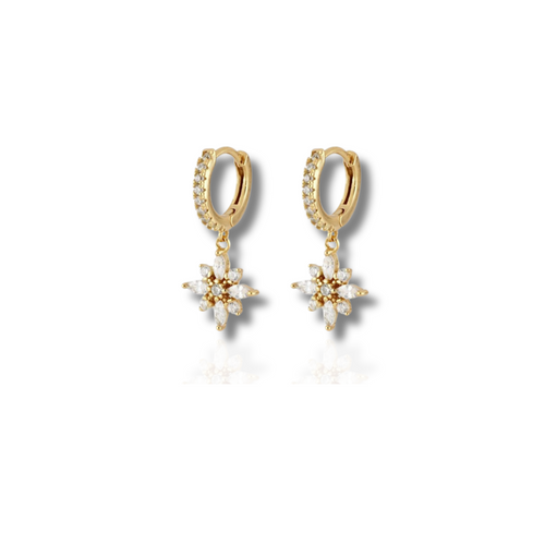 Levoire | Or Cristaux De Fleurs Boucles D'Oreilles