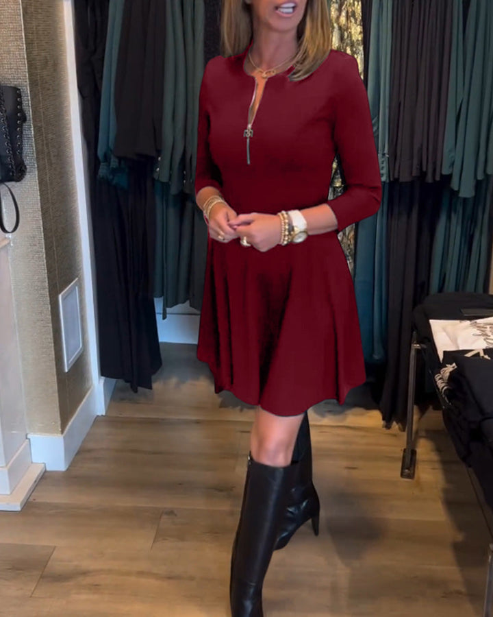Levoire | Robe À Fermeture Éclair Pour Femmes Rouge vin