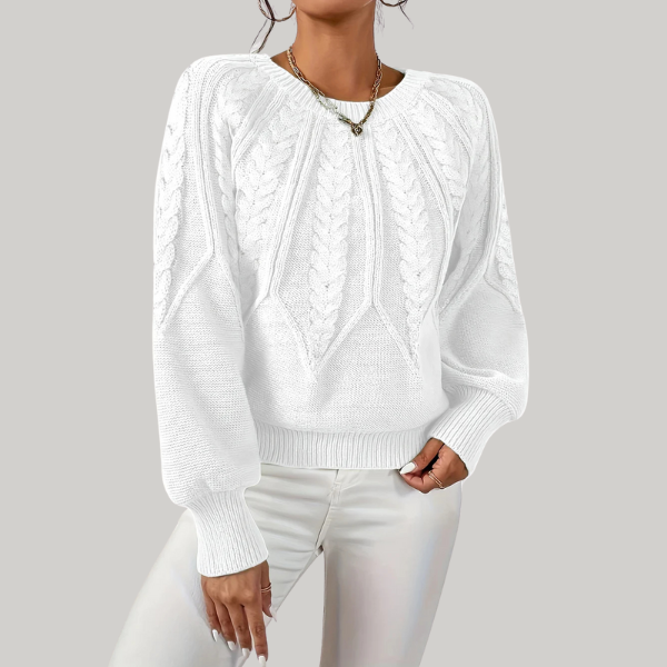 Levoire | Pull Femme Avec Des Manches Longues Particulières Blanc
