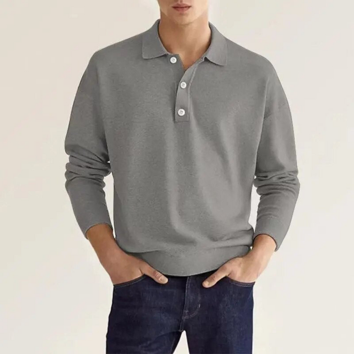 Levoire | Manches Longues Polo FR Hommes Chic Gris
