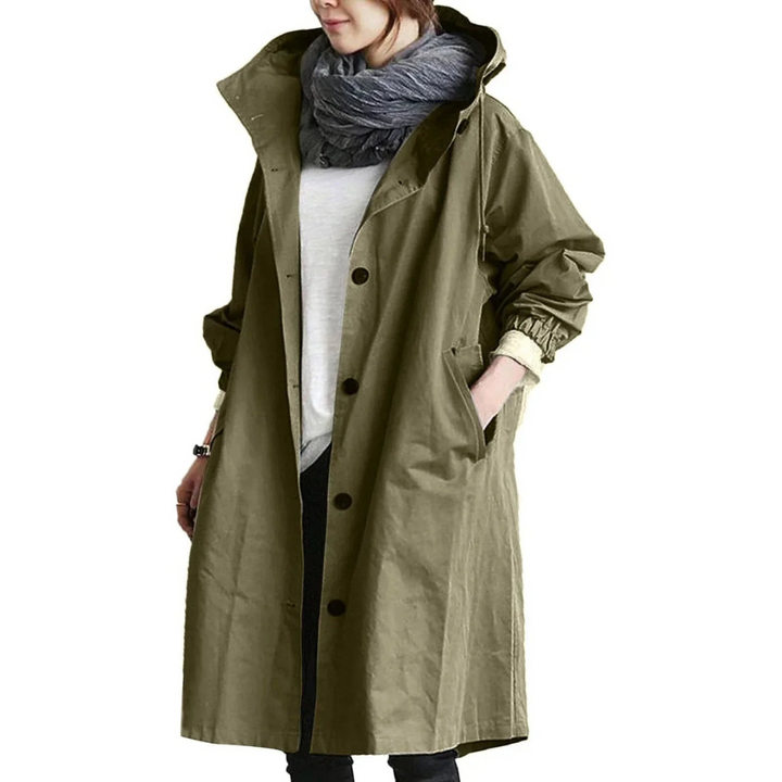 Levoire | Manteau Impermable FR Femmes Long Armée verte