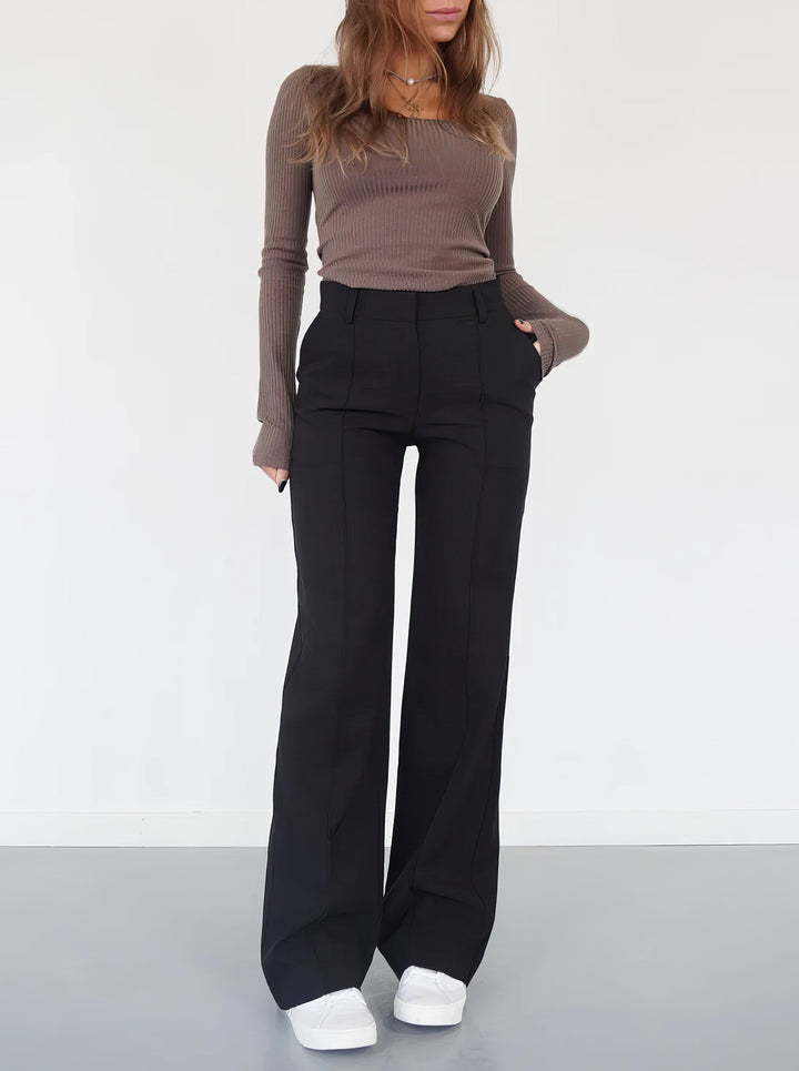 Levoire | Pantalon Large Moulé Pour Femmes Noir