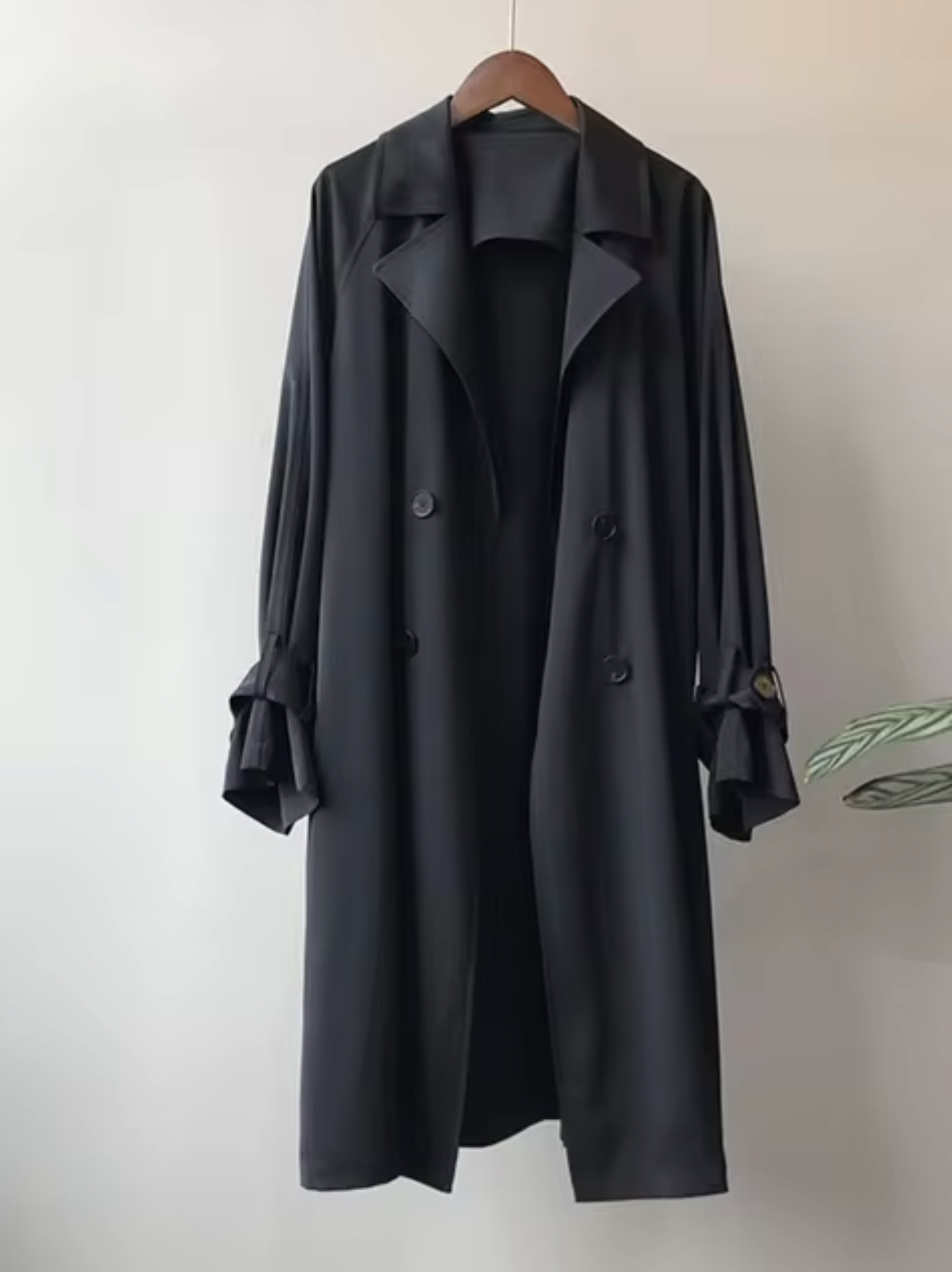 Levoire | Long Trench Coats With Shawl Collar, Buttons And Long Sleeves Noir