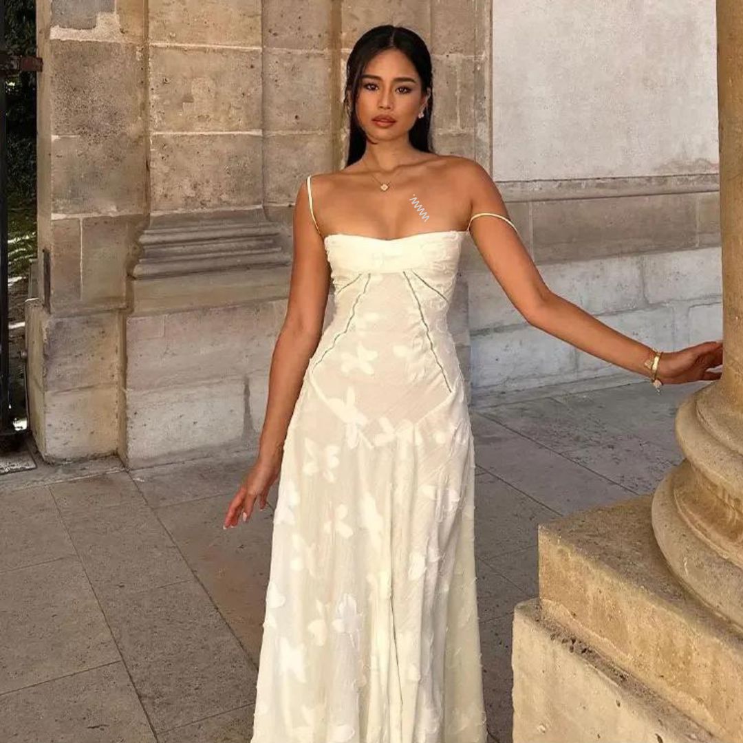 Levoire | Robe longue sans bretelles pour femmes - Blanc