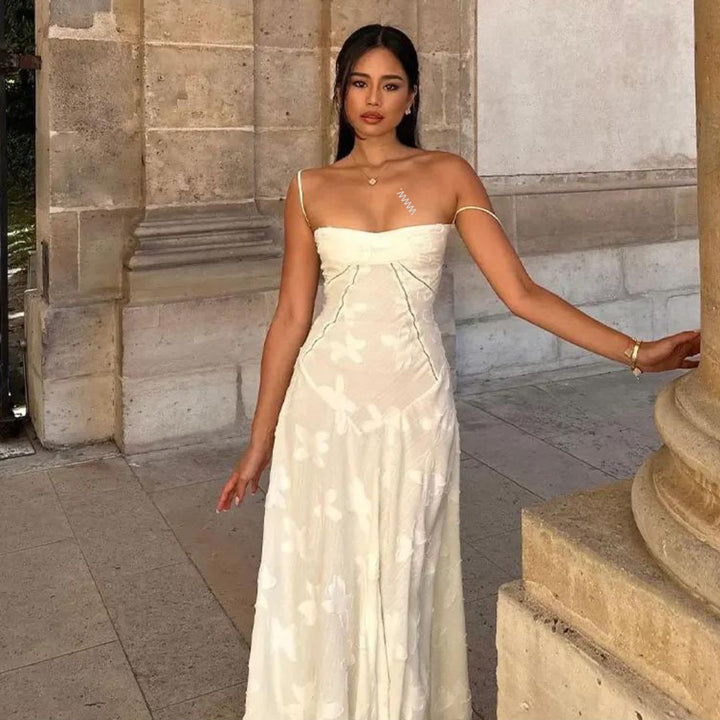 Levoire | Robe longue sans bretelles pour femmes - Blanc