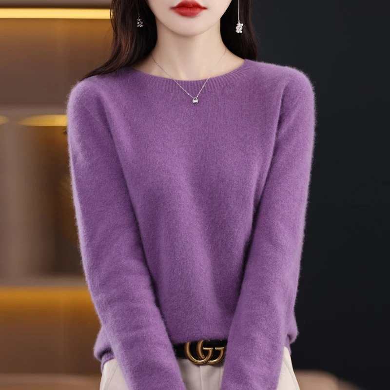 Levoire | Cachemire-pull Nuisettes Col Rond, Doux Luxe & Chaleur Lilas