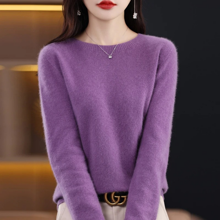 Levoire | Cachemire-pull Nuisettes Col Rond, Doux Luxe & Chaleur Lilas