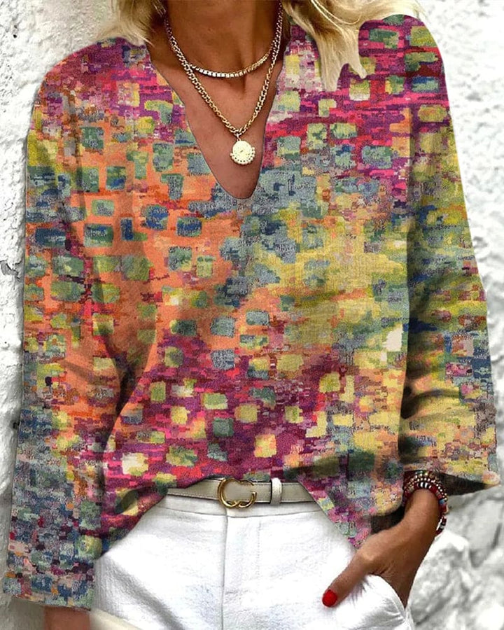 Levoire | Une Blouse Colorée Avec Un Décolleté En V