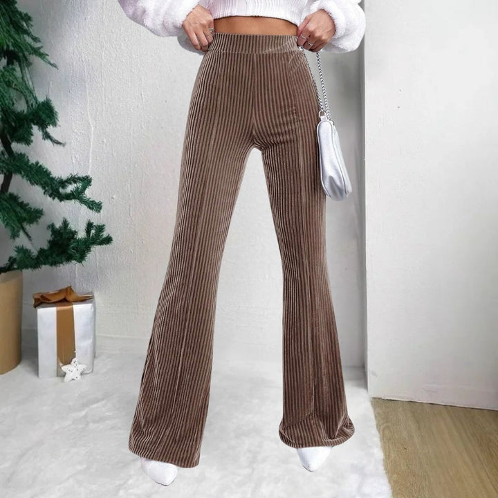 Levoire | Pantalons Évasés En Velours Pour Femmes Khaki
