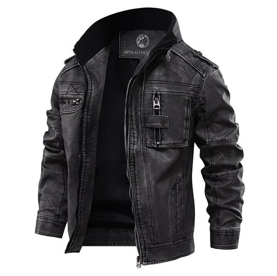 Levoire | Veste En Cuir De Haute Qualité Pour Hommes Noir