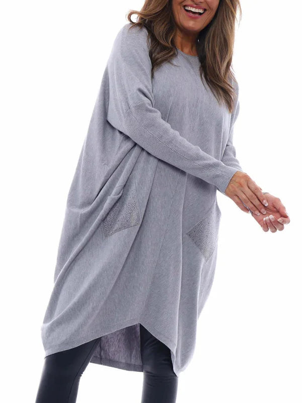 Levoire | Robe D'Été Pour Femmes Avec Décolleté En V Robe Légère De Loisirs Gris