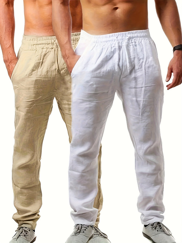 Levoire | Pantalons Unicolores Pour Hommes Khaki