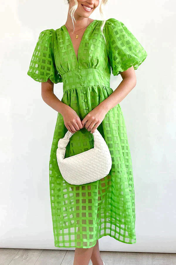 Levoire | Unique Style Dress With Extended Sleeves Vert