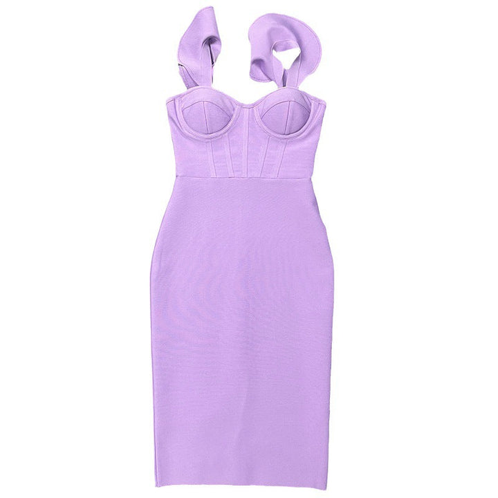 Levoire | Robe élégante unie ajustée aux hanches