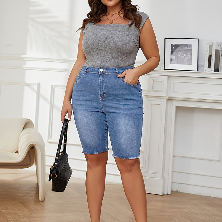 Levoire | Shorts En Denim Bleus Unis