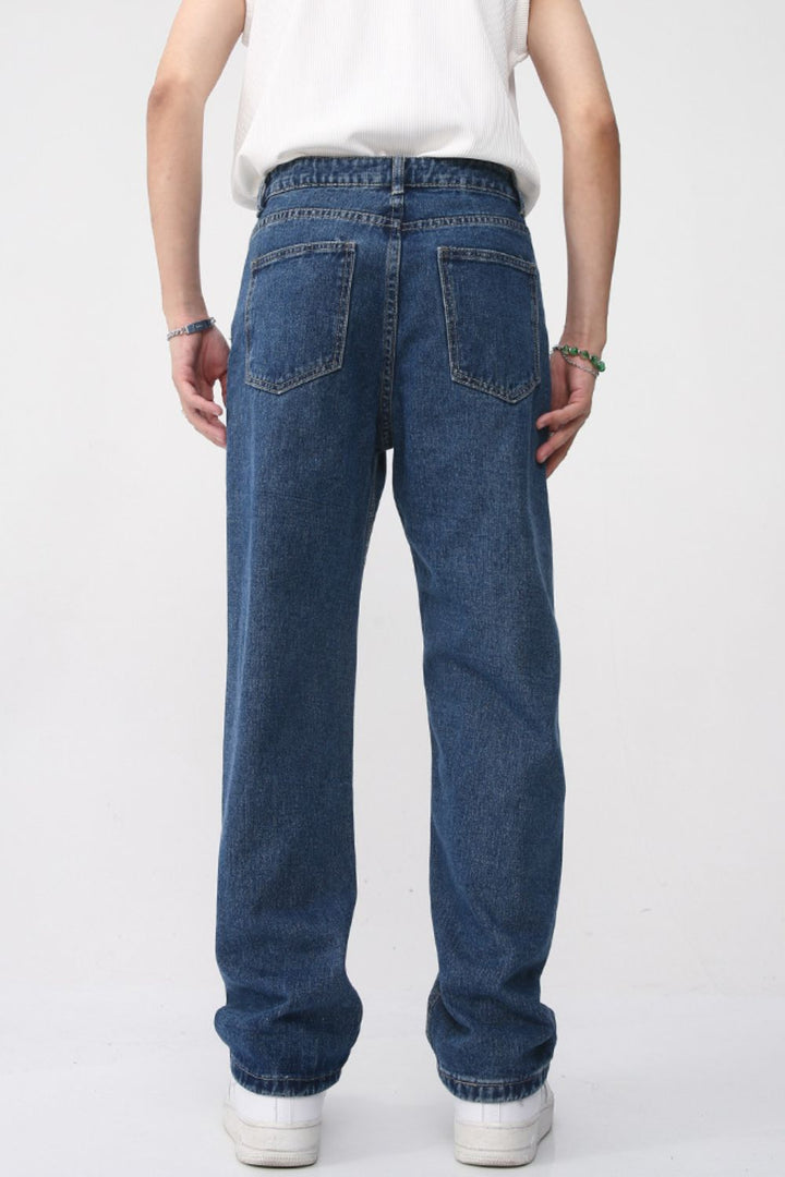 Levoire | Hommes Denim Lavé Coupe Droite Jeans