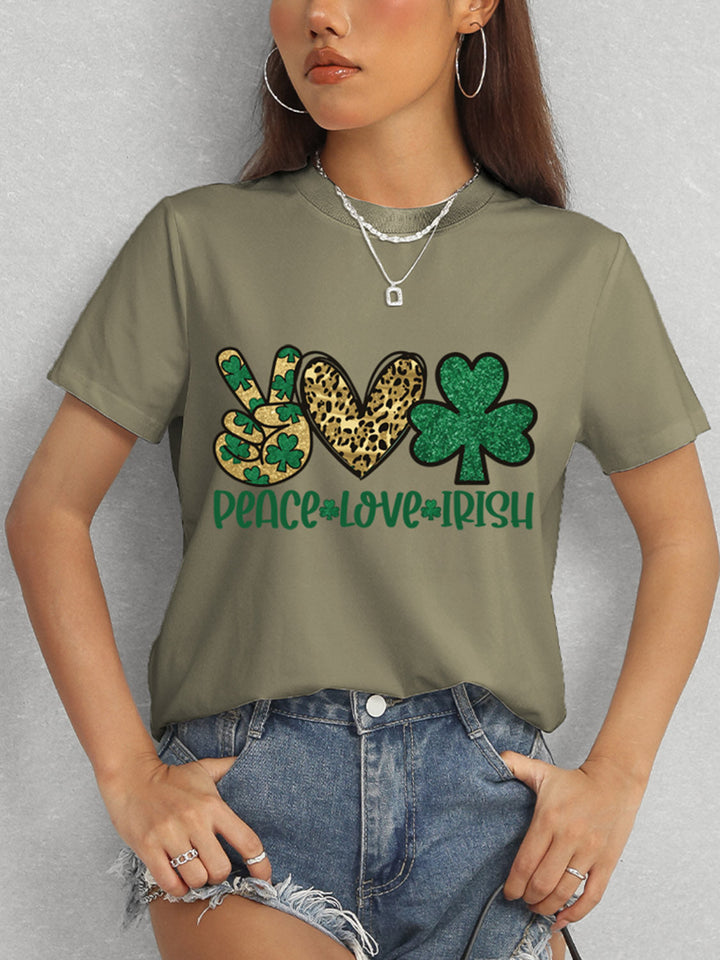 Levoire | PAIX AMOUR IRLANDAIS Col rond T-shirt à manches courtes