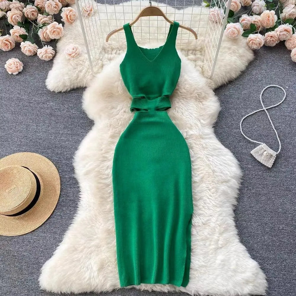 Levoire | Robe tricotée pour femmes Vert Taille libre