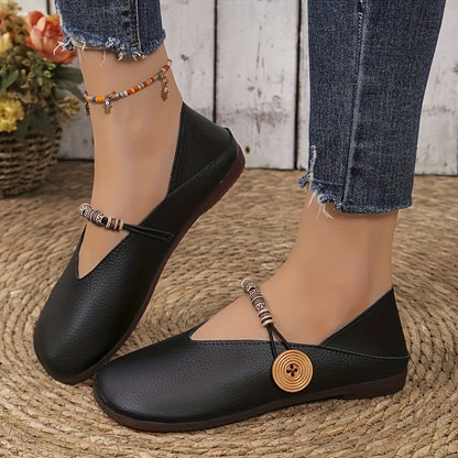 Levoire | Chaussons Confortables Femmes Avec Fermeture À Bouton Noir