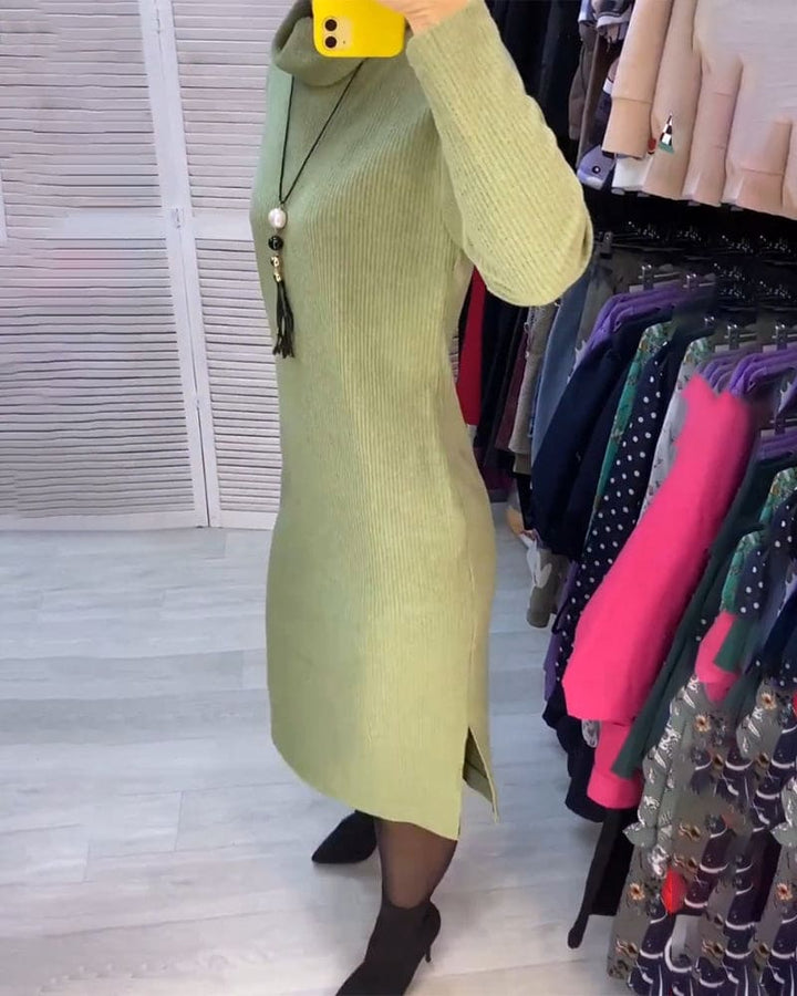 Levoire | Robe Unie Avec Col Fendu