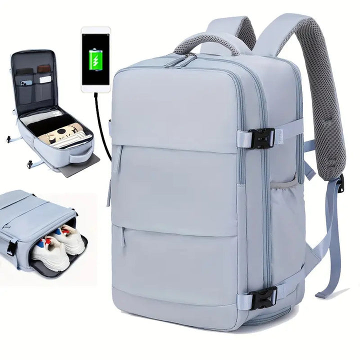 Levoire | Sac à dos - Bagage à main - Chargement USB Bleu