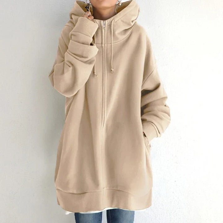 Levoire | Sweatshirt Grande Taille Élégant À Capuche Pour Femmes Beige
