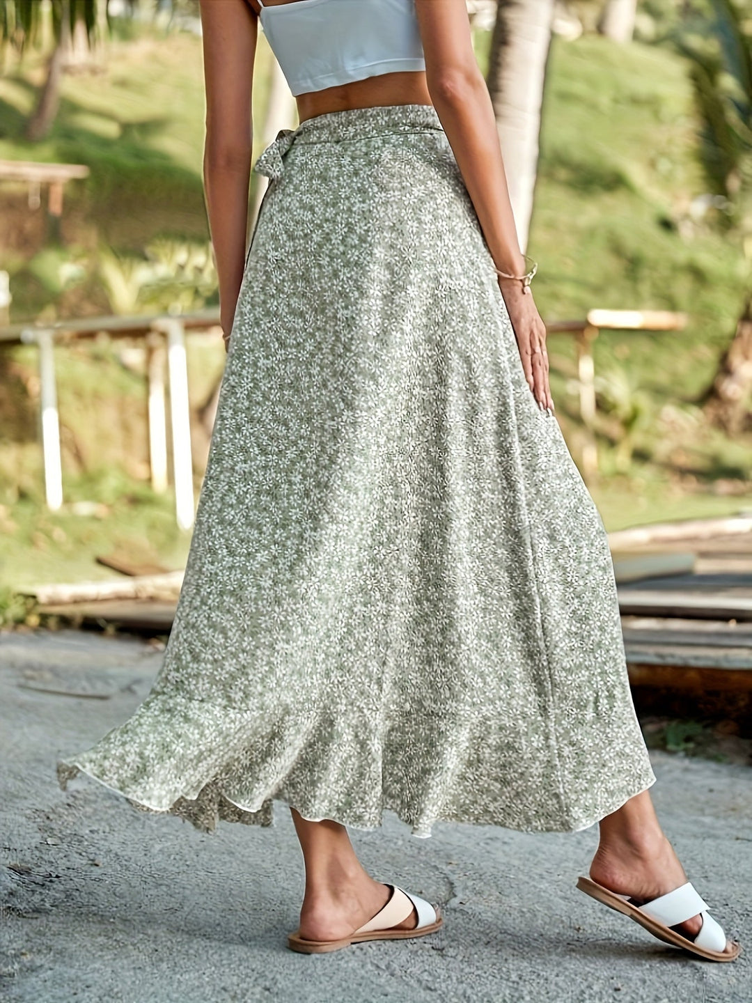 Levoire | Robe Qui S'Enroule Avec Un Motif Floral Et Des Volants