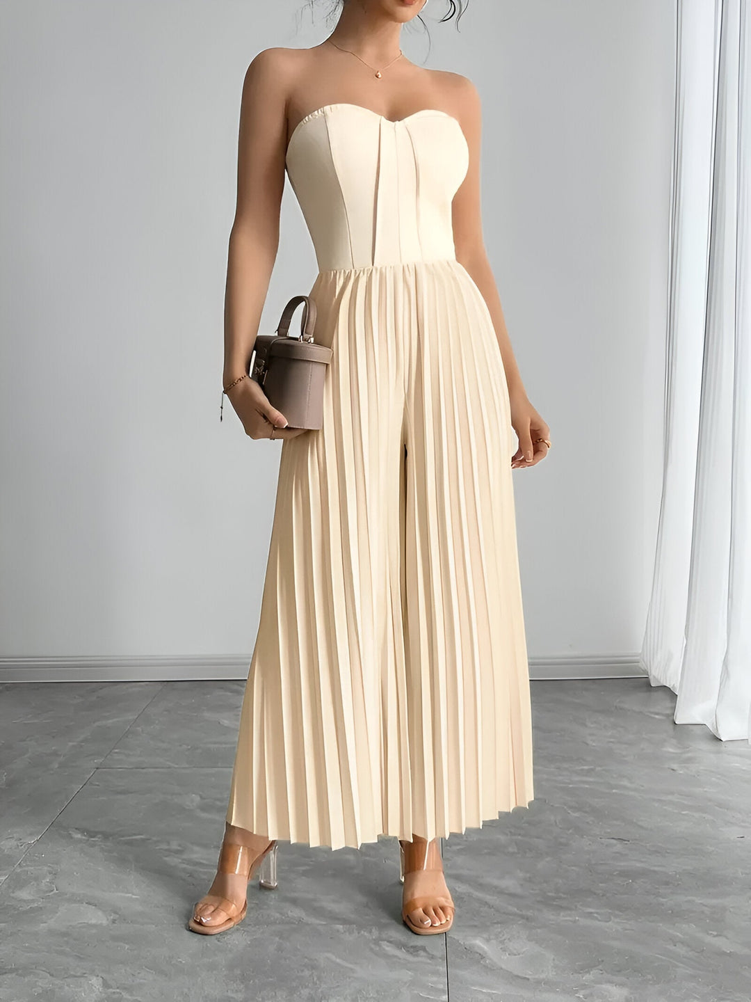 Levoire | Combinaison Élégante Pour Femmes Avec Drapé Romantique À La Taille Sekt