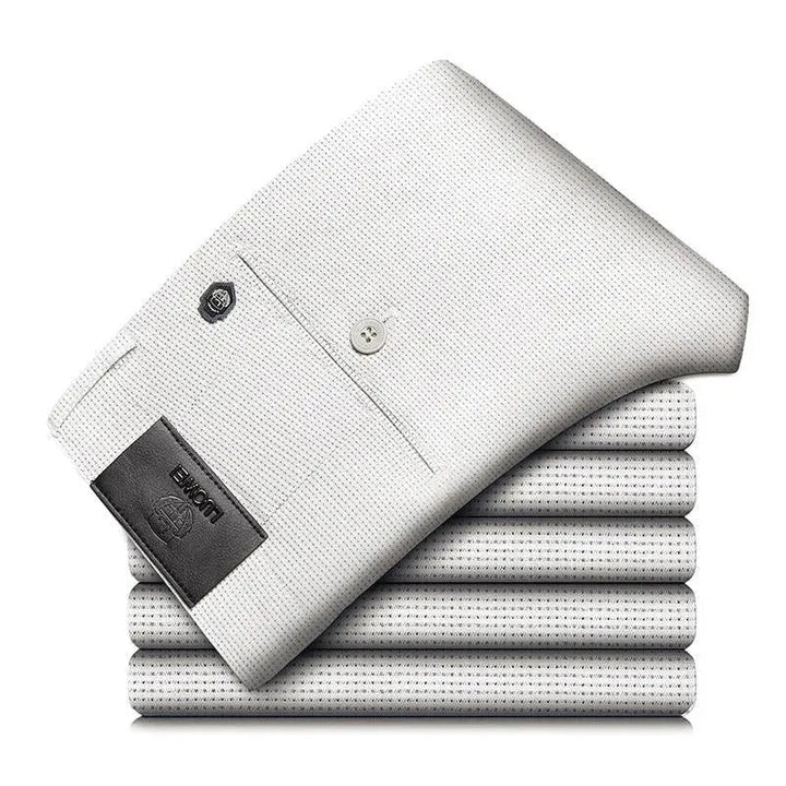 Levoire | Pantalons stylés en tartan élastiques Blanc