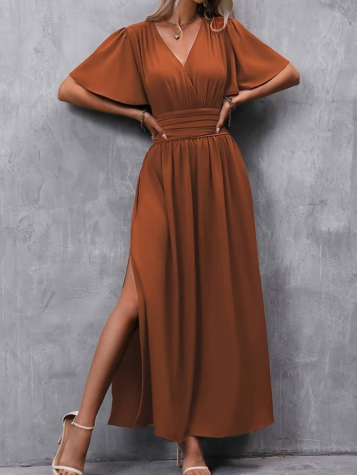 Levoire | Robe Avec Col À Volants Et Taille Plissée