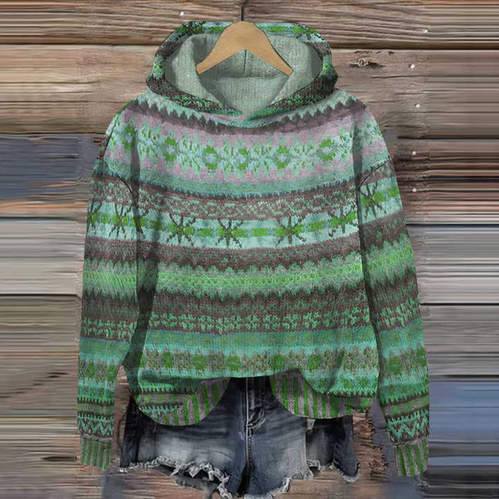 Levoire | Pull À Capuche Vintage Pour Femmes Vert