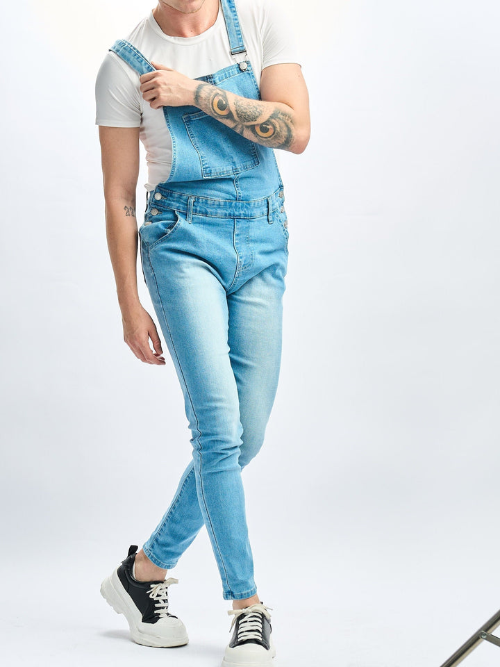 Levoire | Bleu Clair Slim Fit Denim Combinaison Stretch Bleu ciel