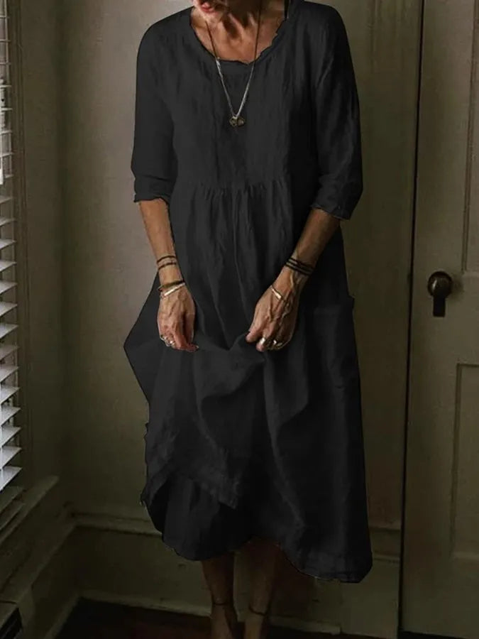 Levoire | Robe En Lin Pour Femmes noir