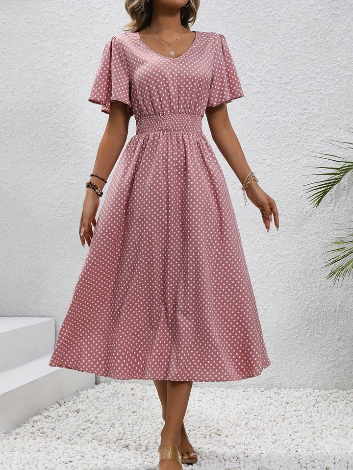 Levoire | Robe Courte À Manches Courtes À Imprimé Intégral Pour Le Printemps Et L'Été
