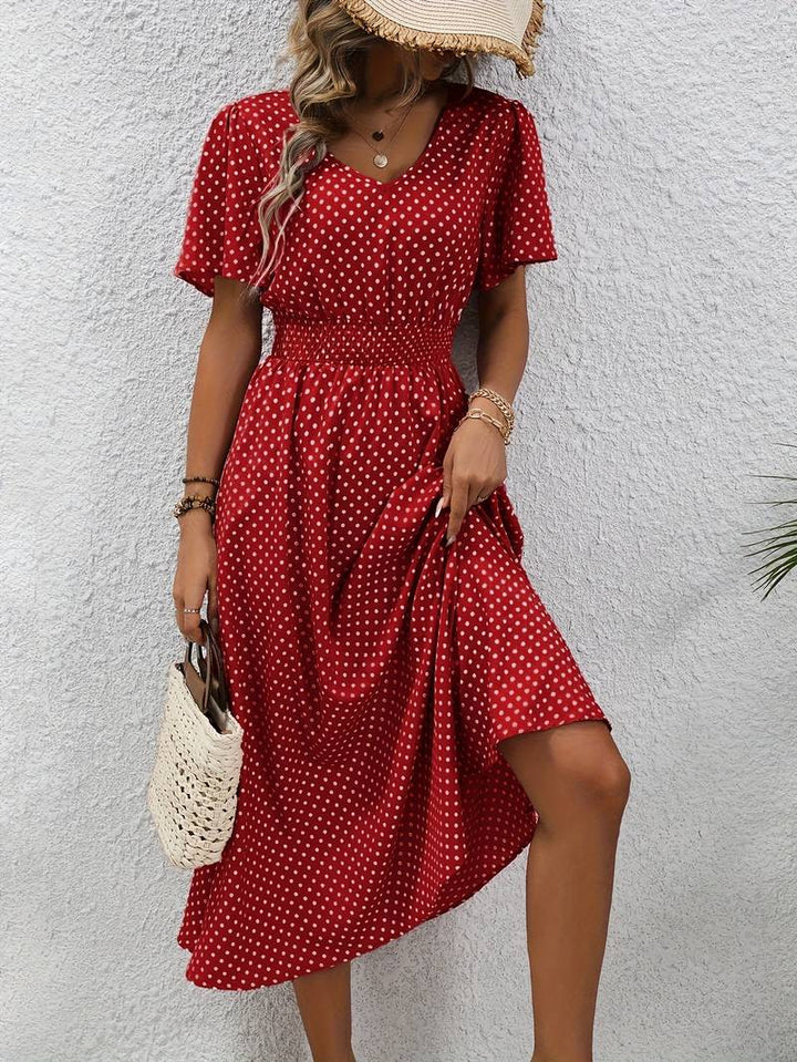 Levoire | Robe Courte À Manches Courtes À Imprimé Intégral Pour Le Printemps Et L'Été
