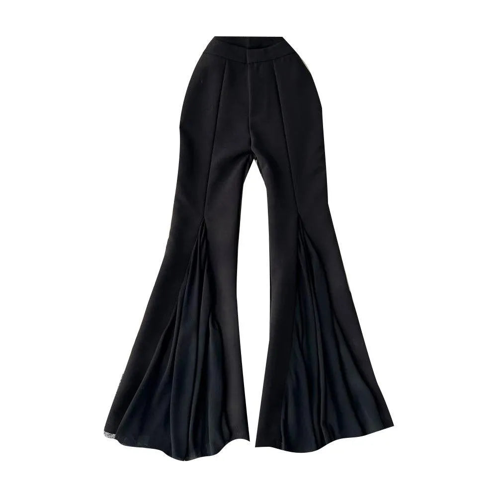 Levoire | Pantalons larges pour femmes avec couture en filet irrégulière