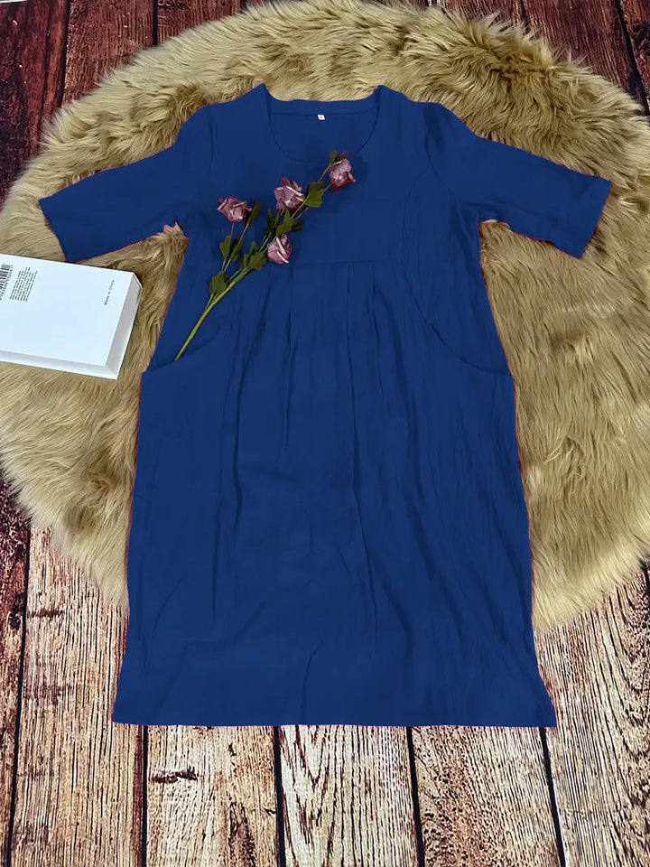 Levoire | Robe De Loisirs Unie Avec Poches Et Manches Mi-Longues
