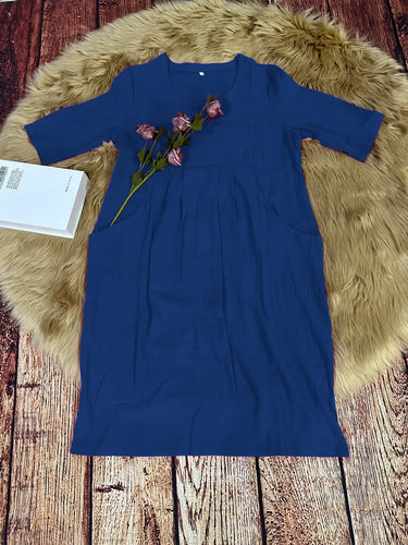 Levoire | Robe De Loisirs Unie Avec Poches Et Manches Mi-Longues